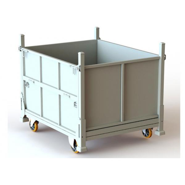 Quality Logistics Transport Collapsible Metal Pallet Cage Stillage Box With Casters for sale