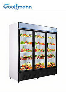 China LED Glass Door Cooler Drinks Fridge 1587L Double Layer Tempered factory
