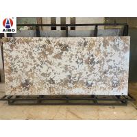 China 20mm Marble Look Rock Red Color Artificial Quartz Stone Slab For Bath Vanity Top Indoor Decor factory