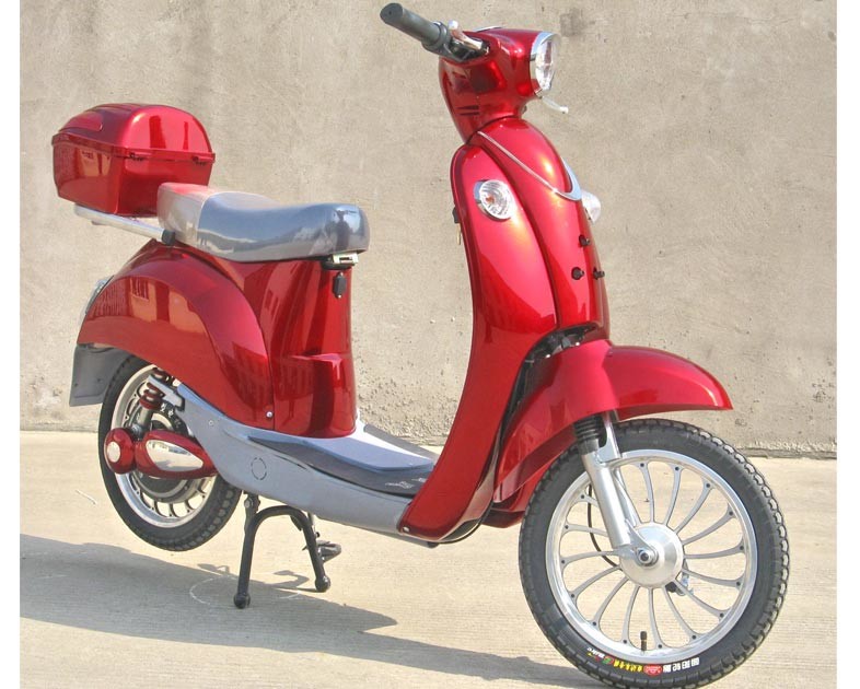 China Hand Brake 350w Electric Moped Bike With Permanent Magnet Brushed DC Motor factory
