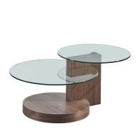China Abrasion Resistant Glass Nesting Tables , Lightweight Round Glass Cafe Table factory