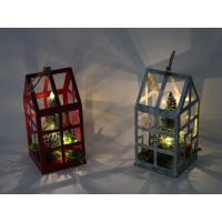 China Openwork Indoor Decorations Metal House Iron Lanterns With LED Support OEM factory