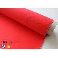 China 2523 Red Acrylic Coated Fiberglass Fabric Industrial Fire Blanket / Curtain factory