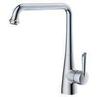 China Polished Chrome Kitchen Sink Water Faucet , Deck Mounted One Hole Kitchen Faucet factory