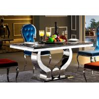China Steel And Marble Apartment Dining Tables Light Luxury Length 1.6M factory
