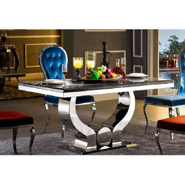 Quality Steel And Marble Apartment Dining Tables Light Luxury Length 1.6M for sale