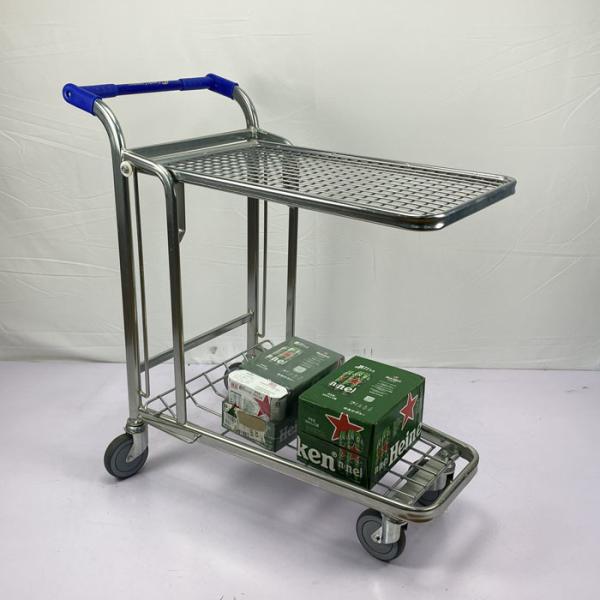 Quality Double Decker Flatbed Heavy Duty Warehouse Trolley 200Kgs Capacity Logo for sale