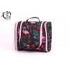China Large Size Portable Makeup Bag , Waterproof Canvas Travel Pink Crane Lady Cosmetic Bag factory