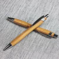 China Click action writing instruments wood Bamboos pole promotional pen factory