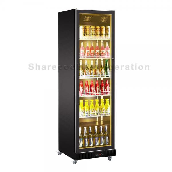 Quality Width 2240mm Beverage Display Refrigerator 4 Door Beer Cooler With Warm LED for sale