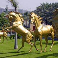 China Decorative giant copper golden fat horse statue, bronze horse statue factory