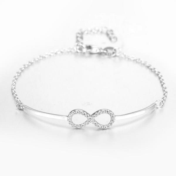 Quality 15cm 925 Silver CZ Bracelet Rhodium Plated AAA+ Cubic Zircon for sale