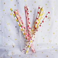 Buy cheap Customized Printing Colored Paper Straws , Patterned Drinking Straws For Party from wholesalers