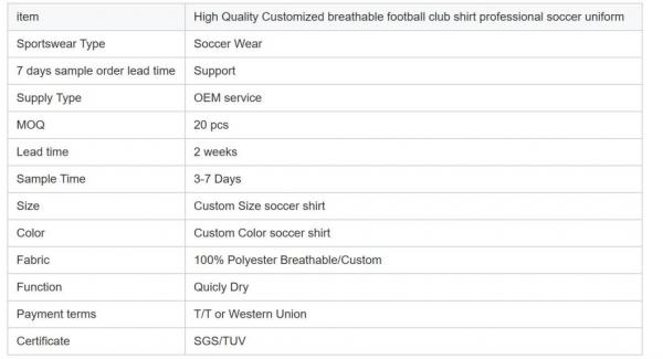 New Design Wholesale Soccer Uniform Quick Dry High Quality Soccer Jersey of Sportswea
