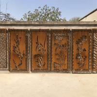 China Decor 5mm Laser Cut Metal Privacy Screen 35.4 Inch Cutting Corten Steel for sale