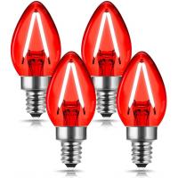 China Red LED Night Light Bulb Candelabra Edison C7 E12  For Christmas factory