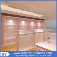 China Factory OEM Supplier mdf  wooden  in pink white lacquer Baby Girl Clothing Stores display furnitures factory