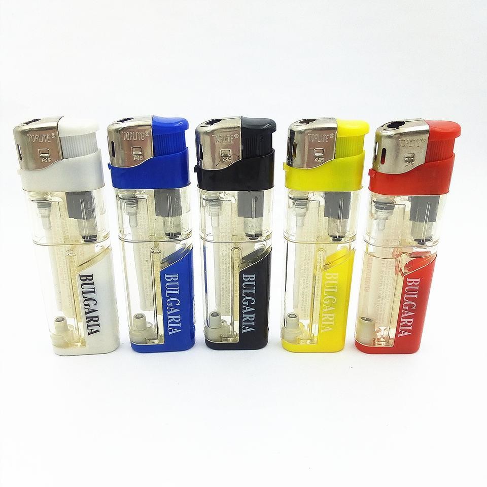 China Five Colors White LED Lamp Soft Flame Electronic Lighter Gas Refillable Cigar Lighter factory