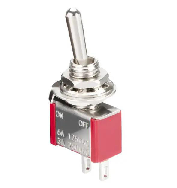 China SPST Toggle Switches 250VAC Toggle Switch On-Off 2 Pin On-Off 2 Pin ON-OFF With Red Base factory