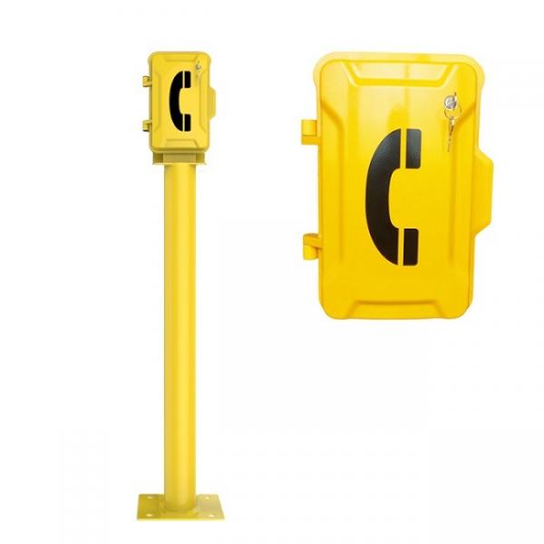 Quality Anti Vandal Yellow Industrial Weatherproof Telephone With Post And Key Lock for sale