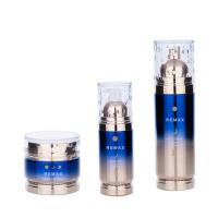 Quality 120ml Blue Gradient Cosmetic Packaging Bottle Glass Empty Skincare Bottles For Facial Care for sale