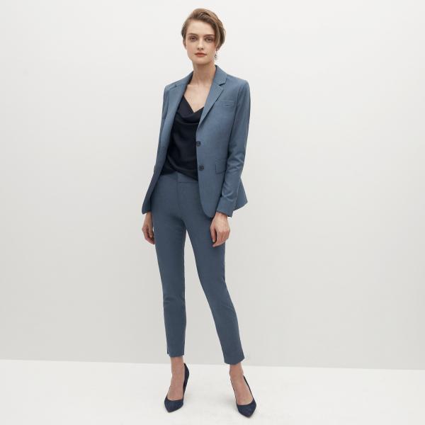 Quality Stylish Light Blue Formal Pant Suit For Ladies Slim Fitting for sale
