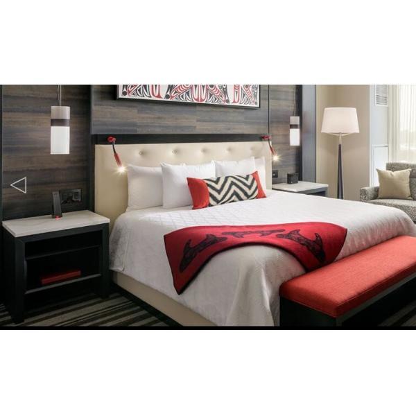 Quality Commercial Hotel Luxury Furniture , Apartment Hotel Bedroom Furniture Drak Color for sale