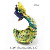 China Decorative Gift Colorful Peacock Jewelry Box  Metal Peacock Jewelry Box For Sale factory