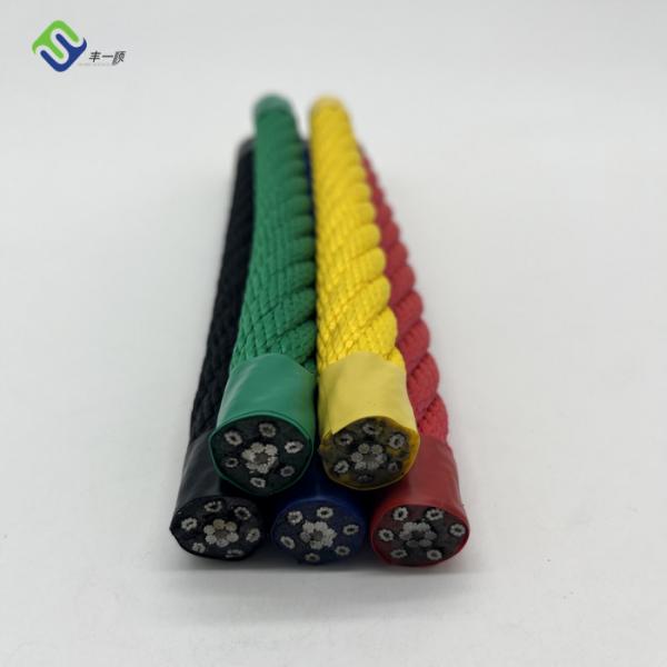 Quality 6*8 IWRC Combination Wire Rope 16mm Playground PP Polypropylene for sale