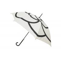 Quality White Compact J Stick Umbrella , Ladies Automatic Umbrella Manual Close for sale