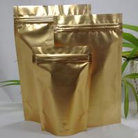 China 8 Cm X 13cm Double Face Gold Aluminum Foil Stand Up Zip Lock Pouch Packaging factory