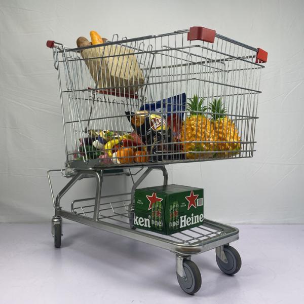 Quality German 210L Metal Shopping Trolley Warehouse Supermarket Grocery Cart SGS for sale