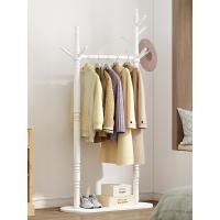 China 78cm Solid Wood Free Standing Coat Rack Hanger Stand Double Pole factory