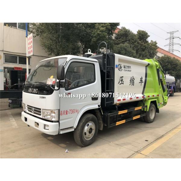 Quality White And Green 6CBM Refuse Collection Truck , Waste Compactor Truck 102HP for sale