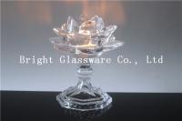 China Crystal lotus flower candle holder with glass stand factory