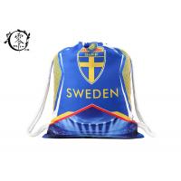 China Sweden Team Sublimation Printed String Sports Bag , Custom Promotional Beach Pull String Bag factory