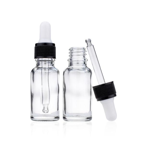 Quality 20ml Wholesale Clear Glass Dropper Bottles-Essential Oil Makeup Cosmetic for sale