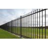 China Black Steel Garden Fence Panels , Galvanized Steel Fence 40mm*40mm Rail Size factory