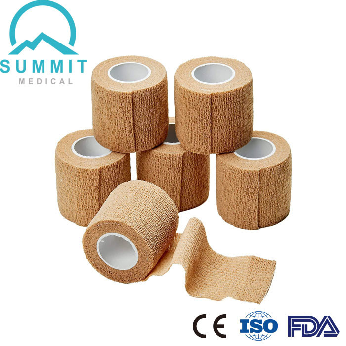 China Hypoallergenic 5cmx4.5m NonWoven Elastic Cohesive Bandage Self Adhesive for sale