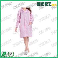 China Unisex Reusable Polyester Antistatic ESD Zipped Coat For Cleanroom Protection factory