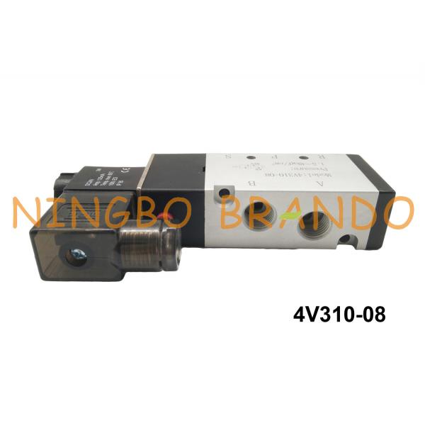Quality BSP 1/4" 4V310-08 AirTAC Type Pneumatic Solenoid Valve 5/2 Way Single Solenoid for sale