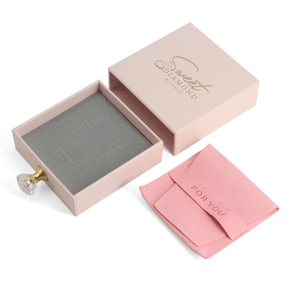 China Custom Printed Pink Bracelet Satin Jewelry Box Small Brooch Gift Boxes For Packiging factory