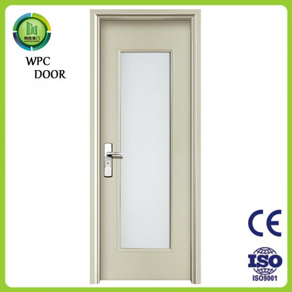 Quality Entrance WPC Glass Door Waterproof Solid Wood 45mm Thickness Kitchen Use for sale
