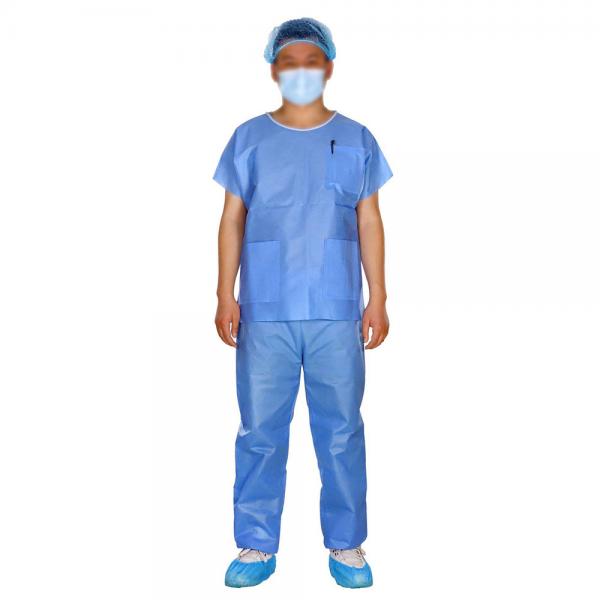 Quality Short Sleeve Non Woven Disposable Scrub Suit for sale