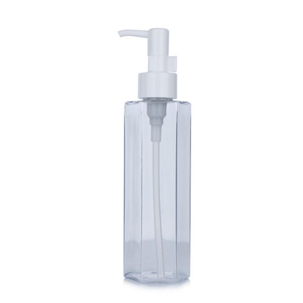 Quality 160ml Hexagonal Oil Cosmetic Bottle Clear Plastic Makeup Remover Bottle for sale