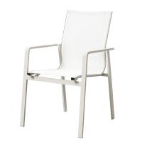 China Aluminum Outdoor Textilene Armrest Dining Chairs For Restaurant factory