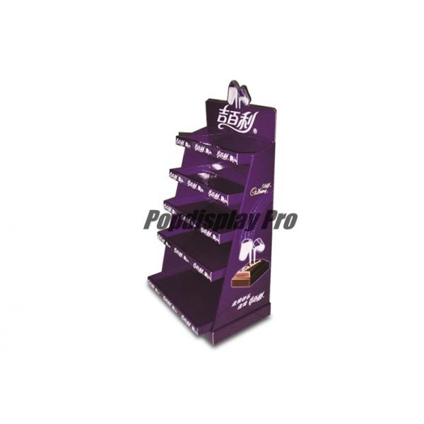 Quality Purple Visual Merchandising Custom Cardboard POP Displays 5 Tier Cadbury Milk for sale