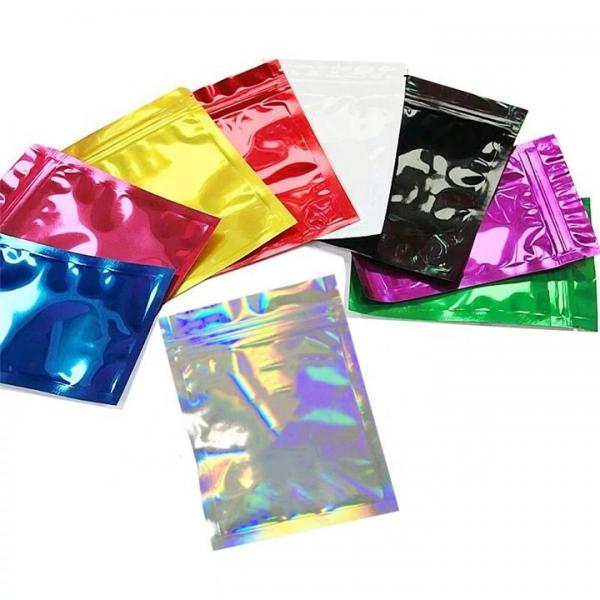 Quality Holographic Resealable Plastic Bags 7g Stand Up Aluminum Foil Bag for sale