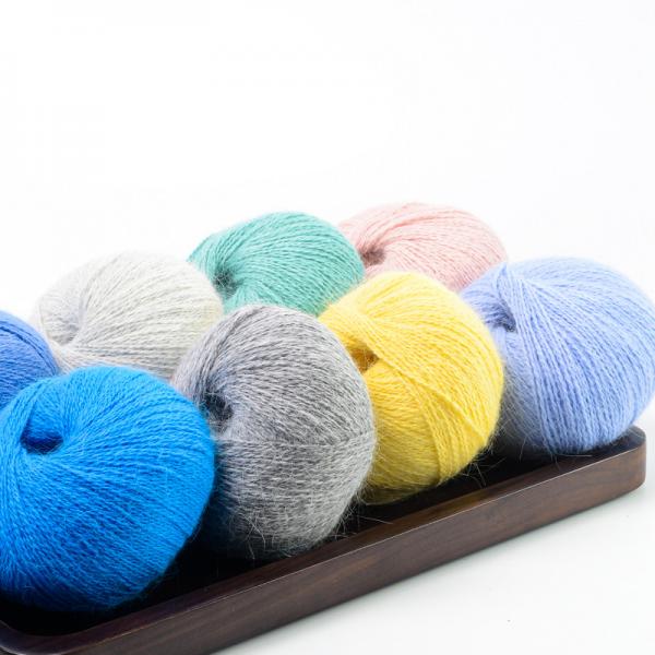 Quality Soft Fluffy Fuzzy Brushed Yarn 15%  Angora Wool Yarn Knitted 106 Colors for sale