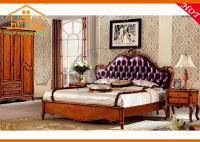China Indian antique wooden leather luxury royal oak bedroom furniture designs royal bedroom furniture sets factory